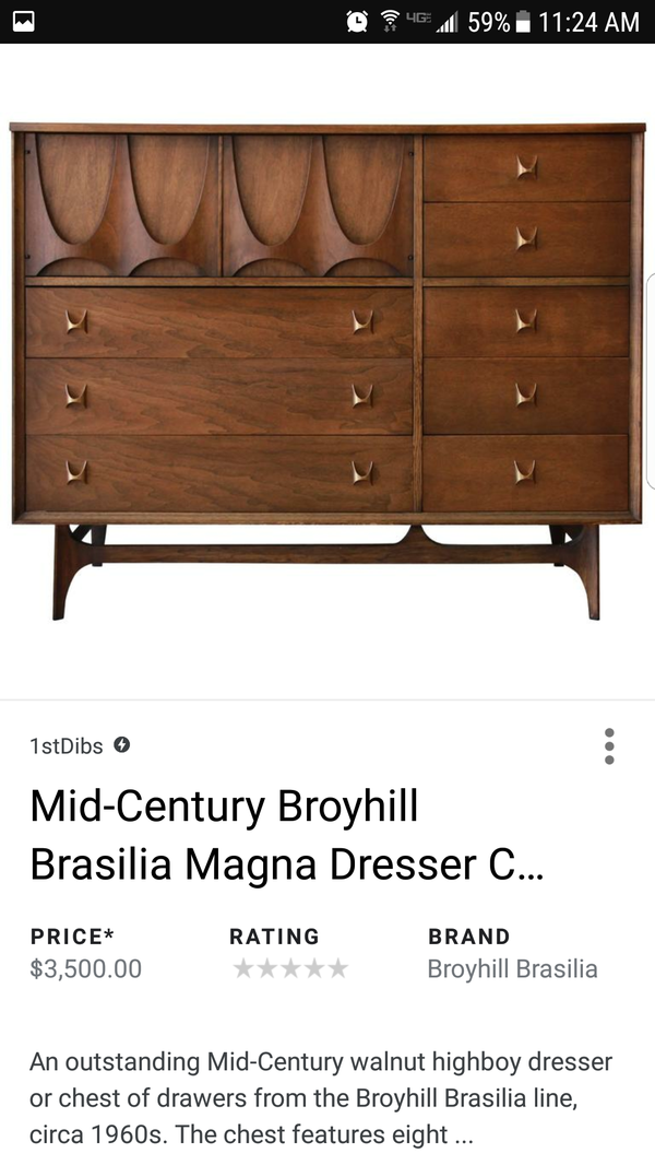 Broyhill Brasilia Magna Mid Century Modern Dresser For Sale In