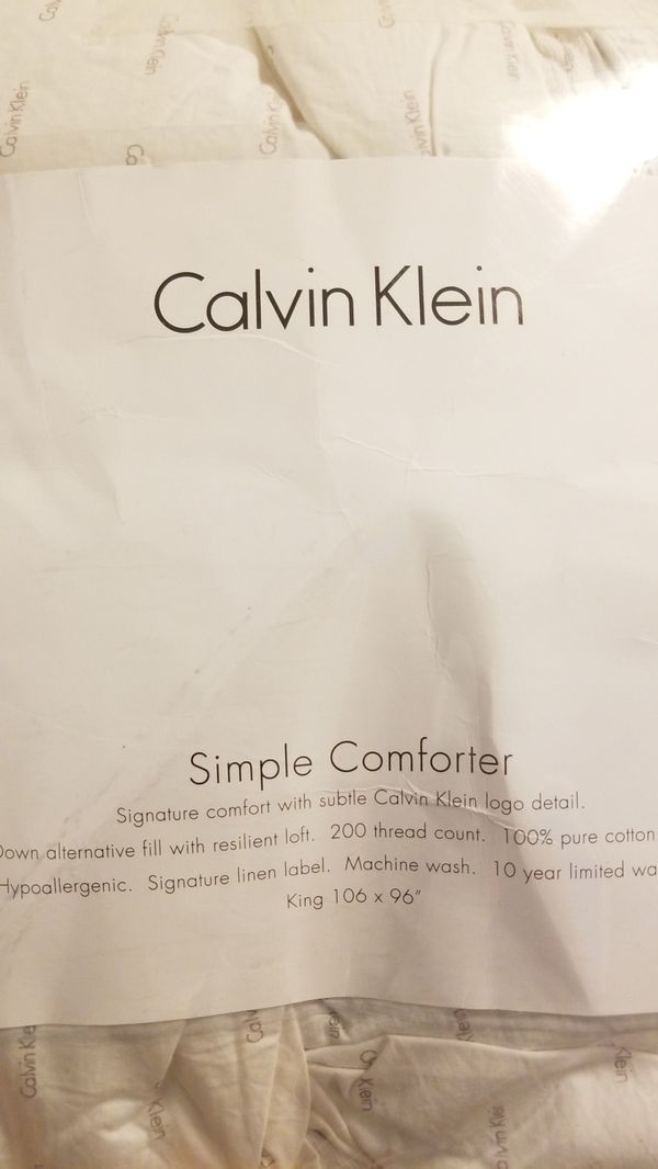 Calvin Klein Down Comforter King White For Sale In Los Angeles