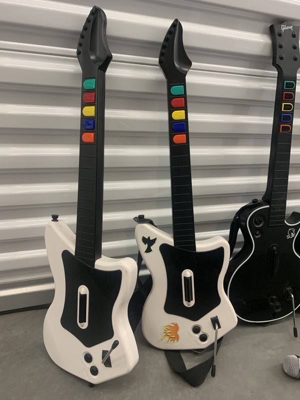 Guitar Hero Guitars PlayStation Gibson Fender and Microphone for Sale