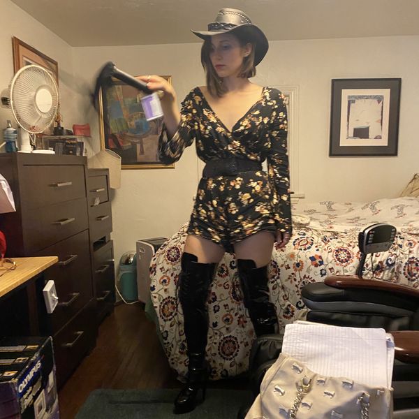 Brand new size 10 thigh high vinyl stilettos Pleasure