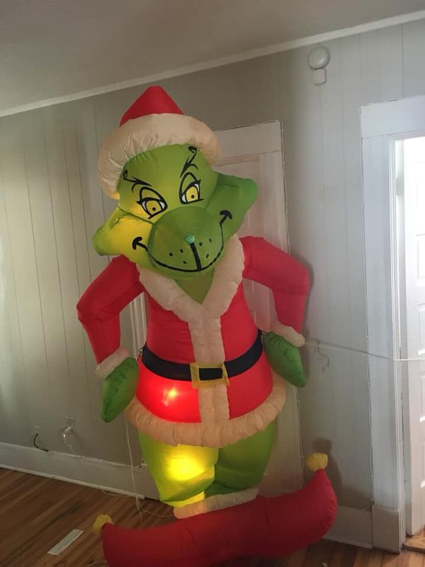 Rare 2001 Gemmy Airblown inflatable grinch Christmas blow up 8ft tall ...