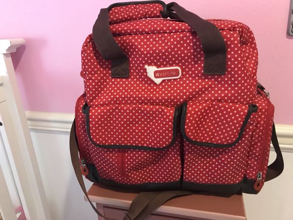 red diaper backpack