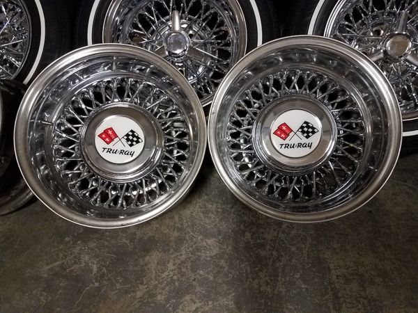 14x7 Tru Ray Wire Spoke Rims 5 Lug Universal Chevy Big 5x5 And Small Chevy 5x4 75 Cash Or Trade 