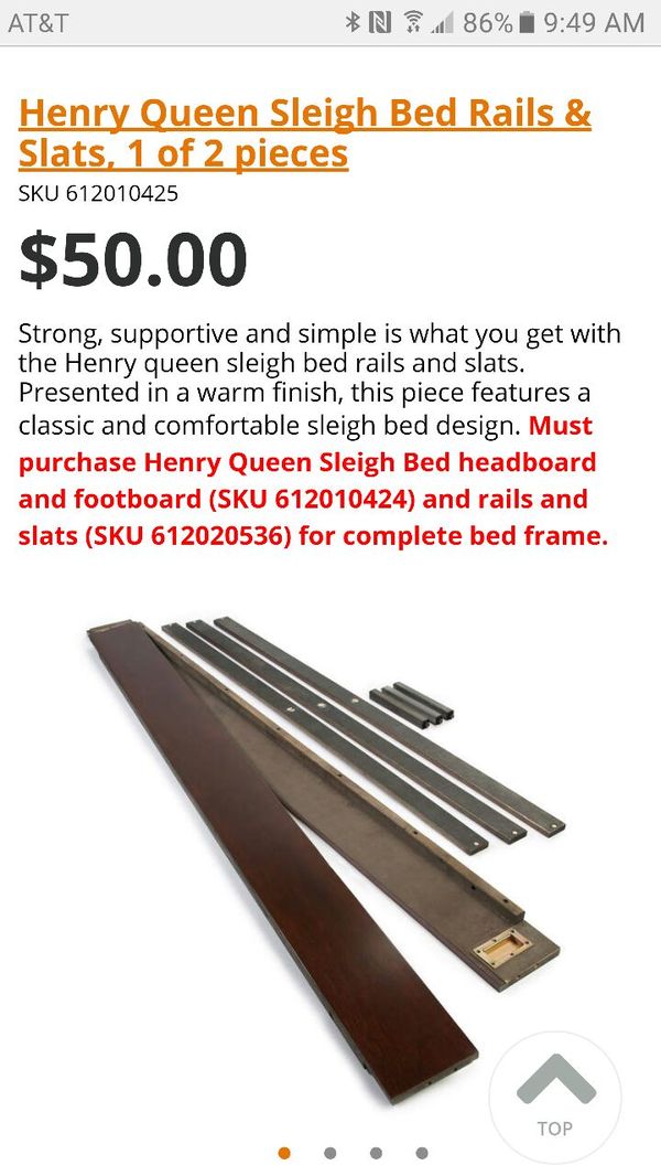 Henry Queen Sleigh Bed Headboard Footboard For In Grand 85sold