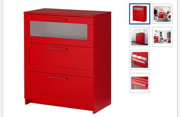 Ikea Brimnes 3 Draw Red Dresser For Sale In Queens Ny Offerup