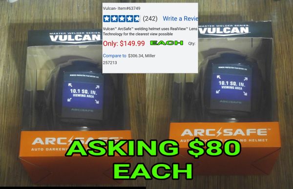 Vulcan Arcsafe Auto Darkening Welding Helmet For In Manteca Ca Offerup Vulcan Arcsafe Auto Darkening Welding