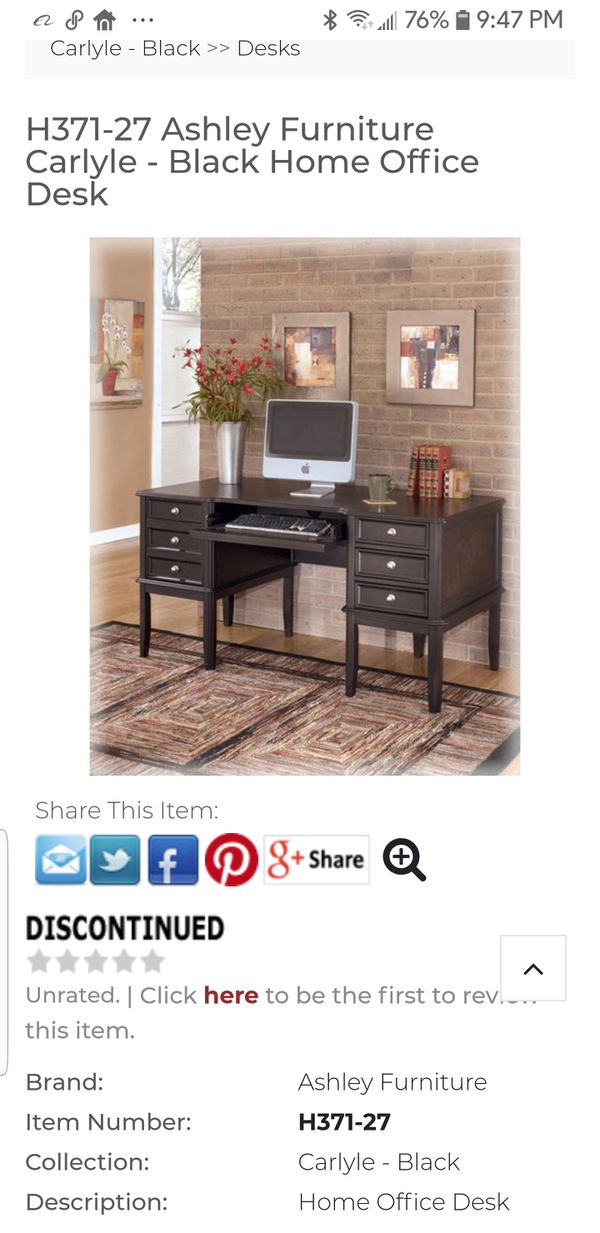 Signature Collection Ashley Carlyle Black Brown Home Office