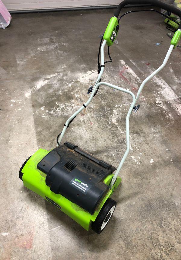 canadian tire greenworks dethatcher