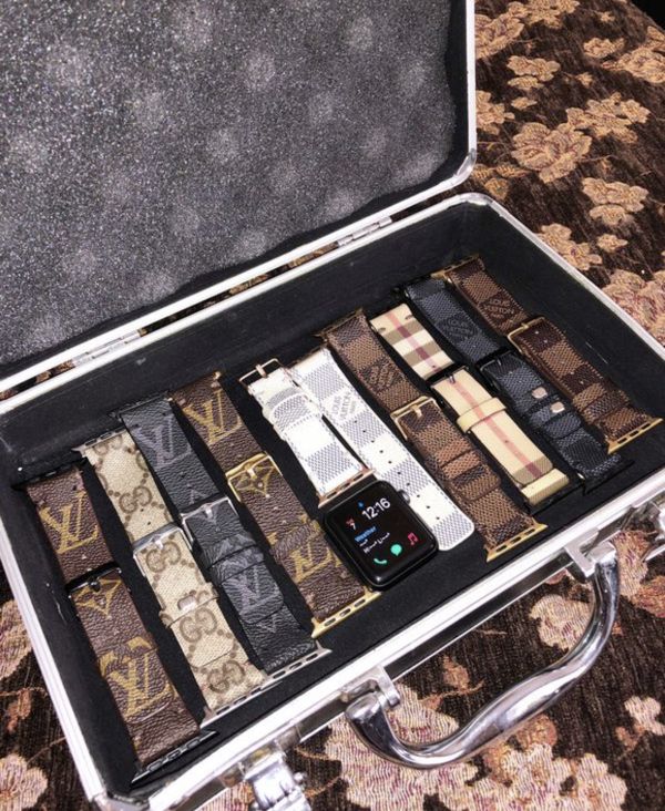 LOUIS VUITTON, GUCCI, BURBERRY, and MCM AUTHENTIC CUSTOM APPLE WATCH BANDS for Sale in Los ...