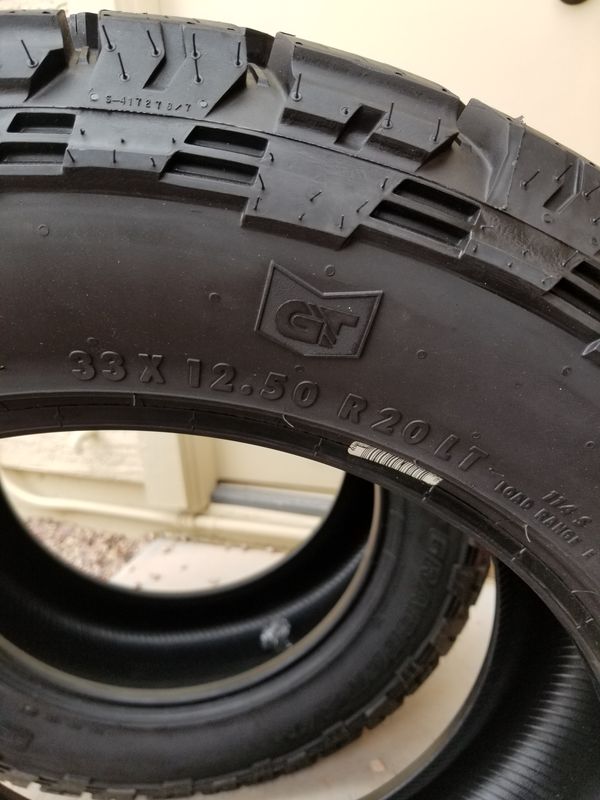 General grabber atx 33x12 50r20 lt tires for sale in surprise az offerup