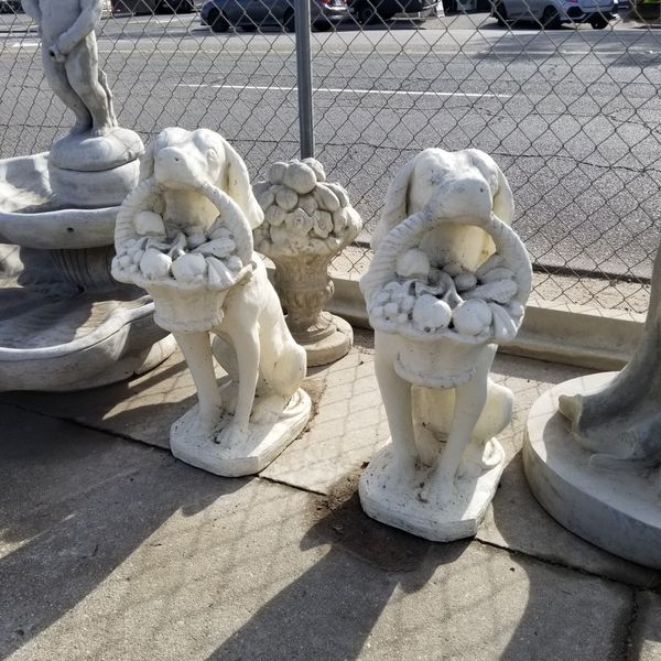large cement dog statues