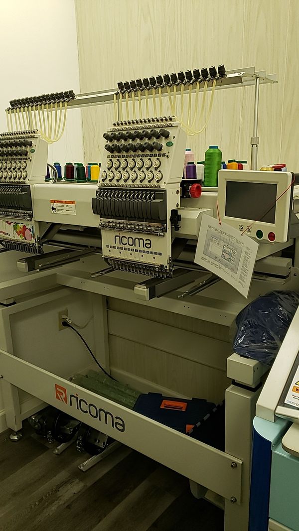 Ricoma 2 heads embroidery machine new 15 needles heat press for sale in Ricoma 2 heads embroidery machine new 15 needles heat press for sale in