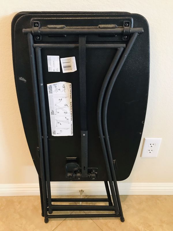 2Cosco Black Height Adjustable Collapsible TV Trays Stand Tables 26
