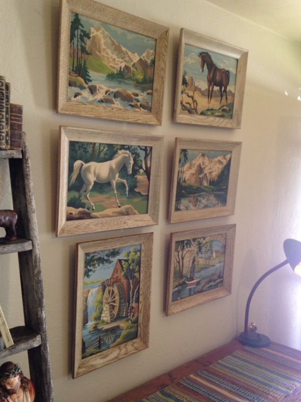 Vintage Paint-by-Number Set of Six Paintings REDUCED $58!! for Sale in