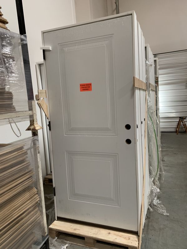 Pre hung entry door 36x80 (steel and wood) (fire rated) for Sale in