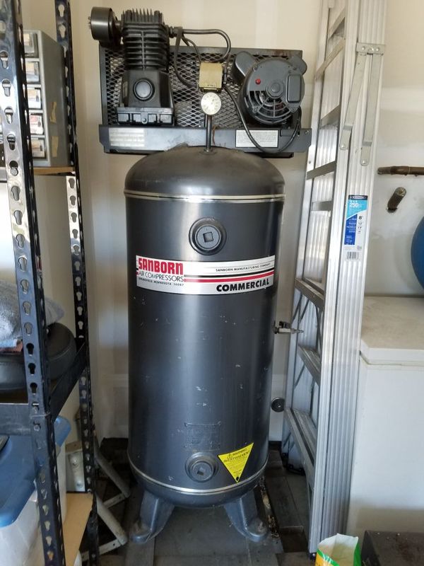 Sanborn air compressor commercial grade 5 horse 60 gallon tank for Sale