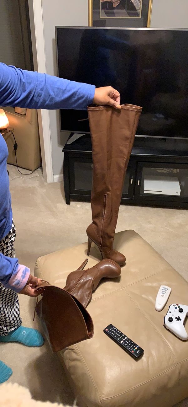 thigh high string boots