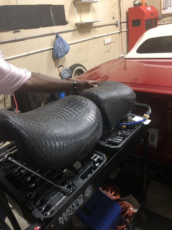snakeskin motorcycle seat