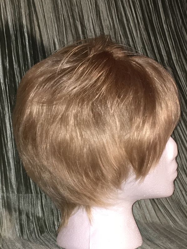 Short Stacked Layered Bob w/Bangs Style Light Ash Blonde Synthetic Wig