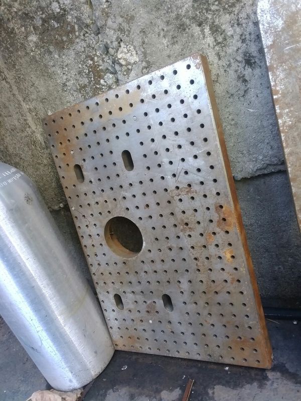 2x Steel Welding Table Fixture Plates 1.875" & 2" Steel Tapped for