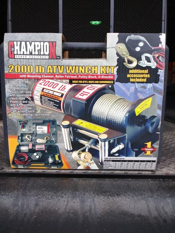 Champion 2000 lb ATV winch kit for Sale in Conroe, TX OfferUp