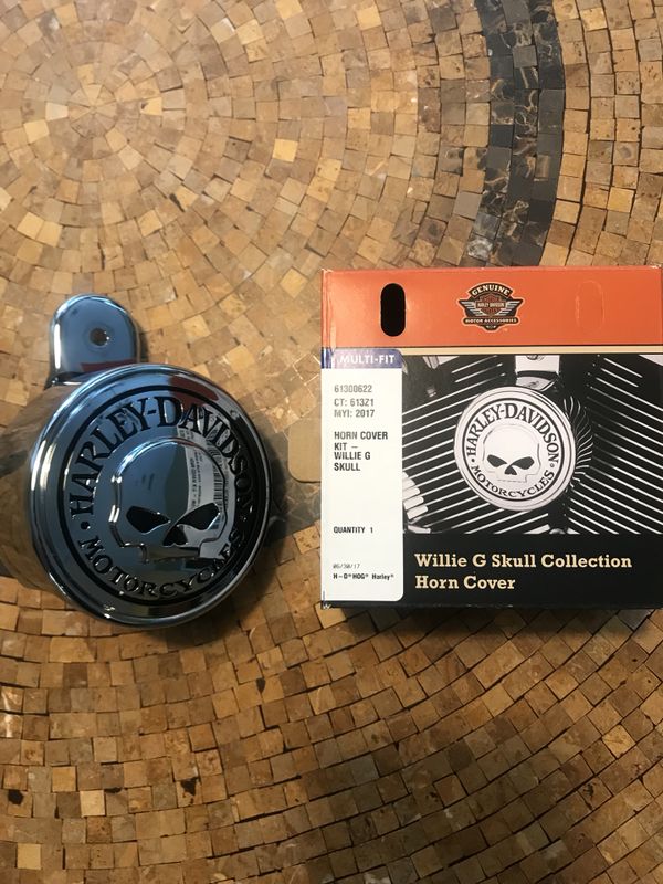 skull horn cover for harley davidson