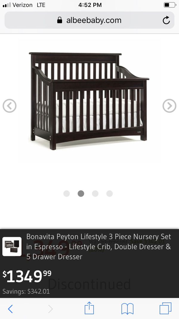 Bonavita Convertible Crib And Dresser Changing Table For Sale In