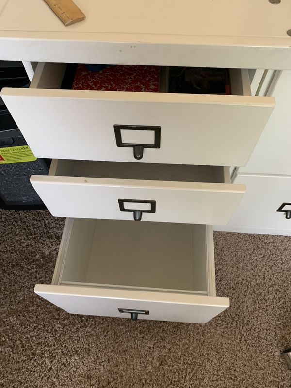 Ballard Design White Corner desk w/filing for Sale in Kent, WA