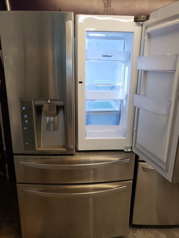 LG Flex Zone stainless steel french door refrigerator with showcase for