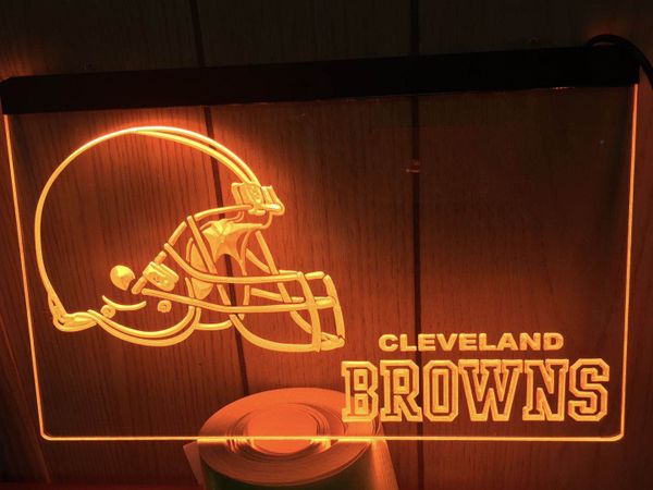 Cleveland Browns 3d Engraved Led Neon Light Sign Wall Decor