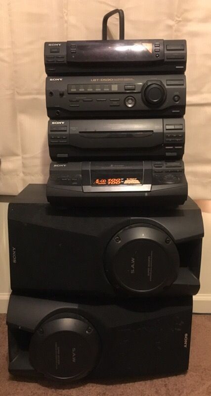 Sony LBT - D590 Compact HI-FI Stereo System 5 Disc Changer Dual Cassette for Sale in Greensboro 
