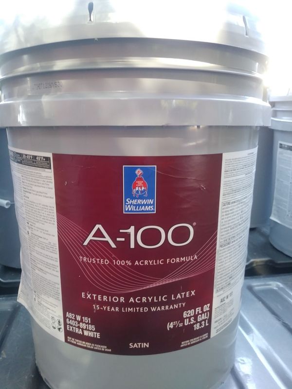 45 (5)gallon A100 SHERWIN Williams Exterior Satin Paint for Sale in