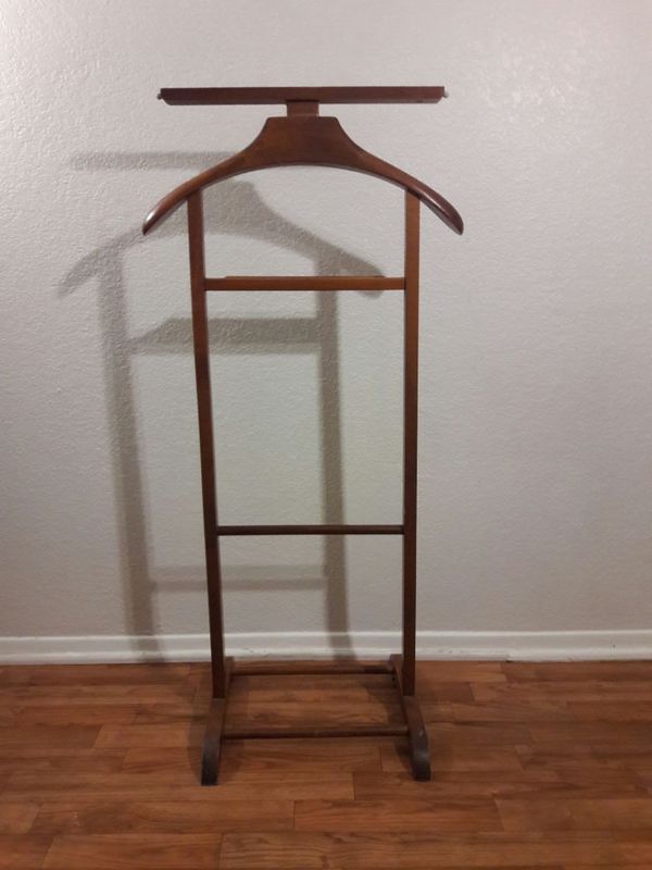 Vintage Wooden Valet Butler Suit Rack Clothes Stand for Sale in