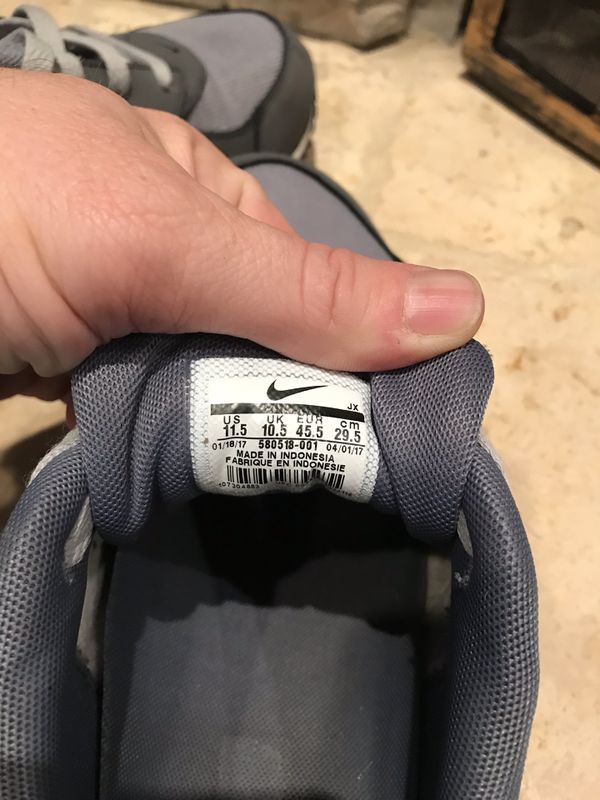 Nike Air Max IVO 580518-001 Mens Sz 11.5 Running Shoe Gray White 36-10 for Sale in Spring Valley 