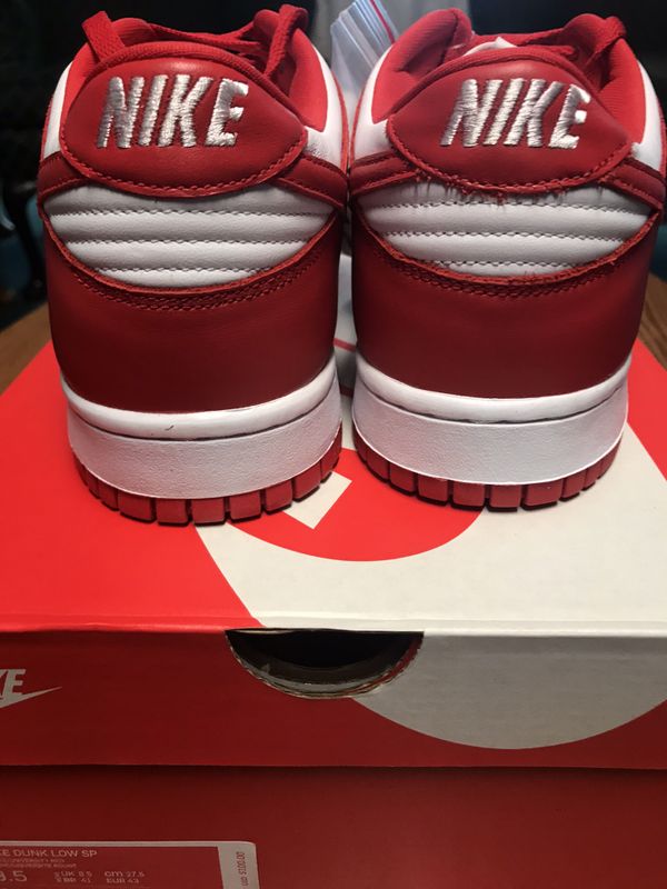 nike dunk low st john university red