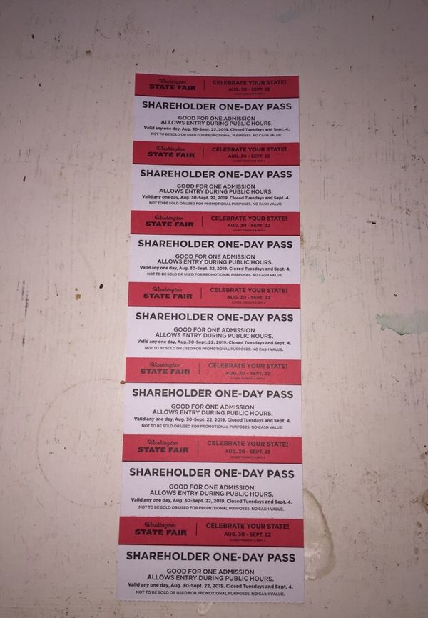 Washington state fair Puyallup fair tickets for Sale in WA