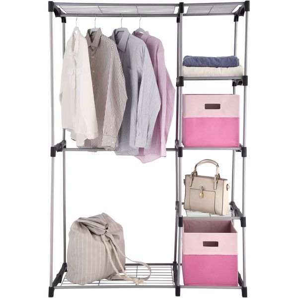 Mainstays Closet Organizer 2 Hanging Racks and 4 adjustable shelves
