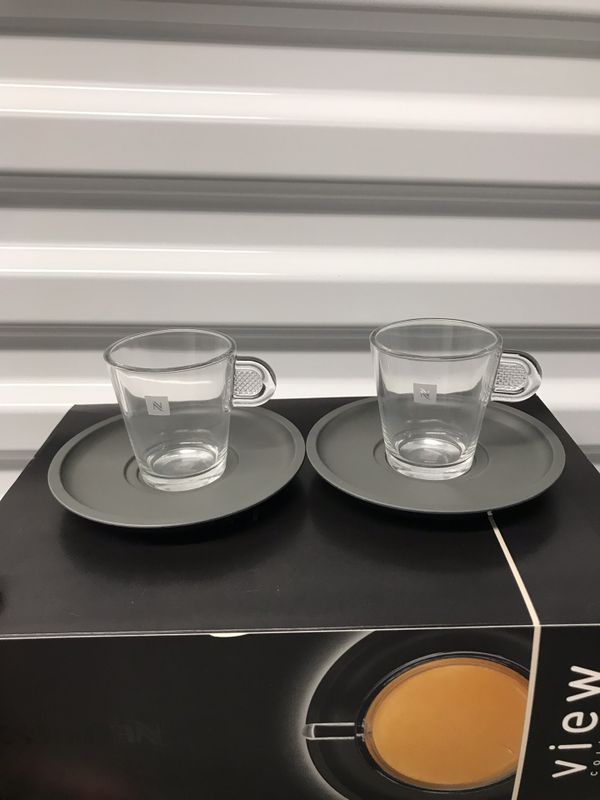Nespresso Set Glass Collection Espresso Cups & Saucers,A & P Cahen