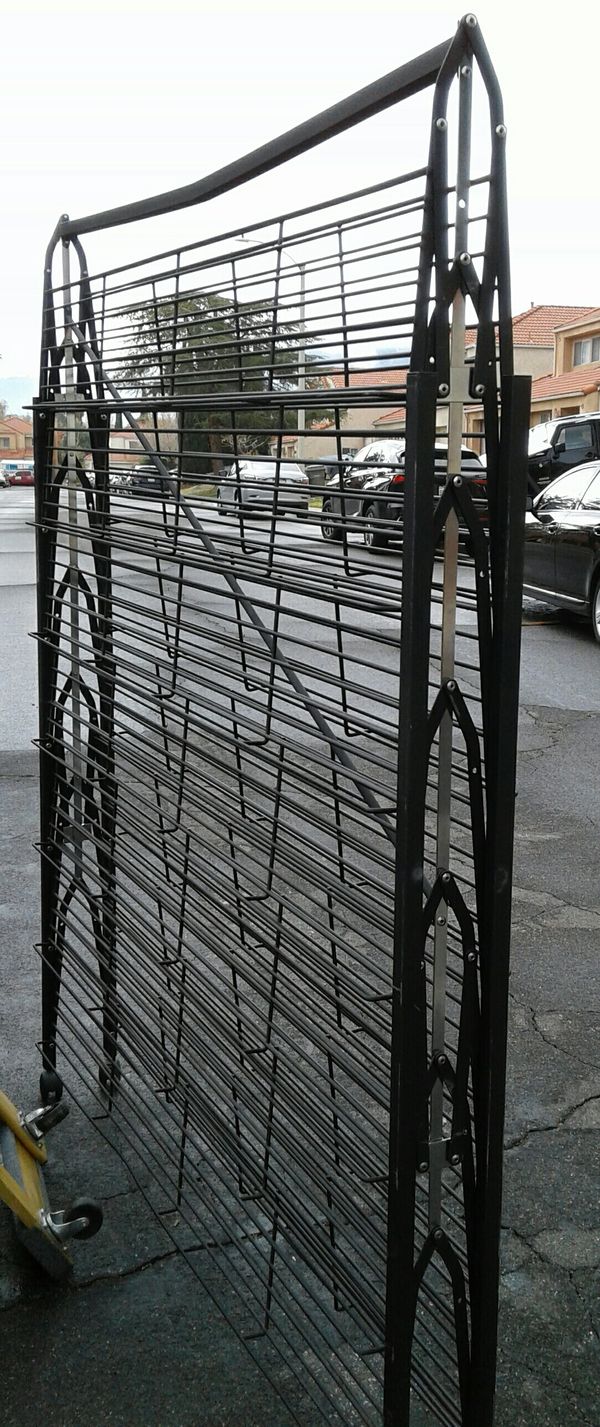 Commercial Double sided shoe rack on wheels for retail store or large