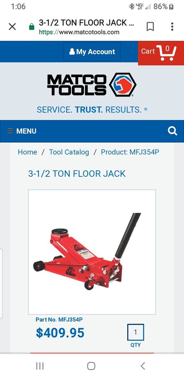 Matco "the beast" 31/2 ton floor jack for Sale in Phoenix, AZ OfferUp