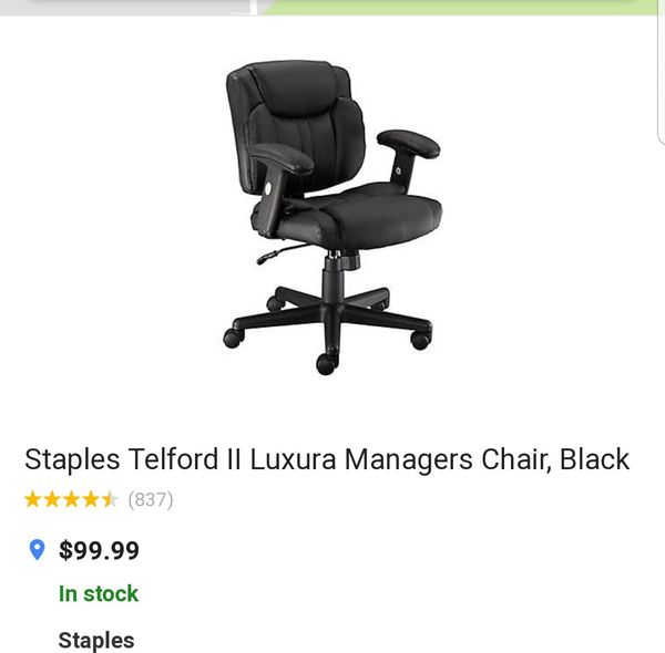Black Faux Leather Office Chair Staples Telford Ii Luxura Managers Wheels For In San Go Ca Offerup