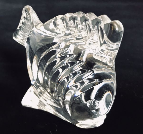 WATERFORD IRELAND LEAD CRYSTAL ART GLASS FISH PAPERWEIGHT FIGURINE for