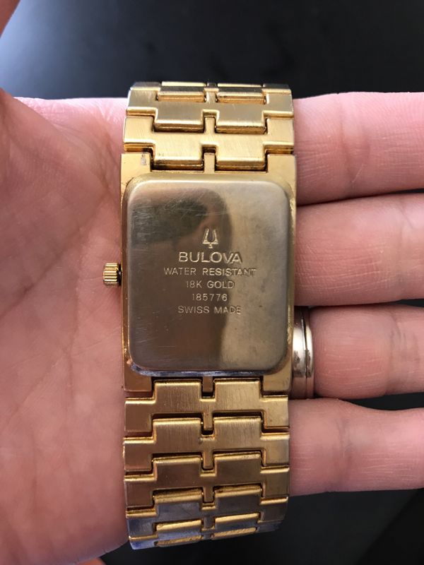 bulova 18k gold watch 185776