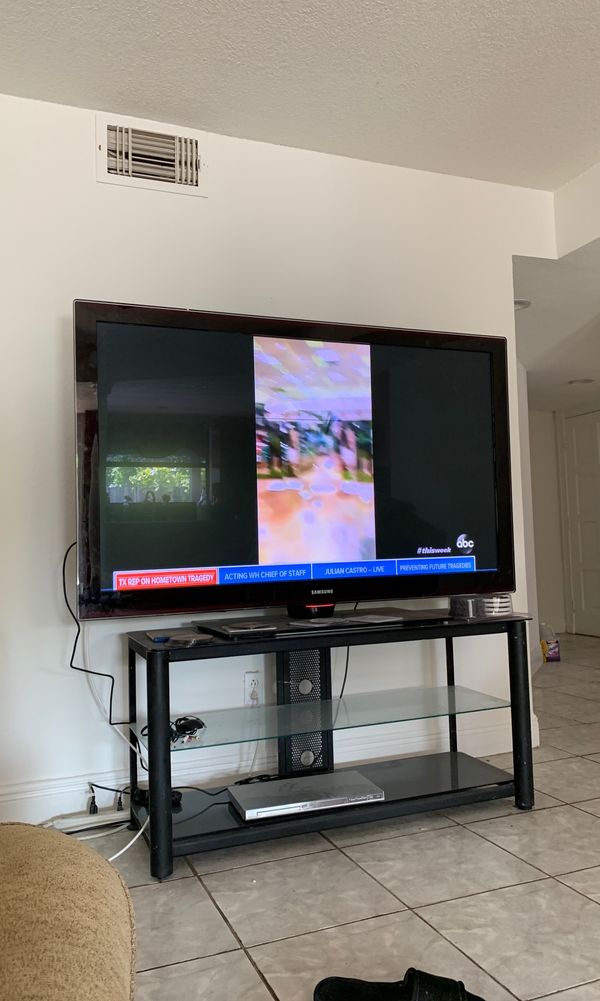 Samsung 70 Inch Tv With Table Included Need To Sell Today, Tv Is Plasma 