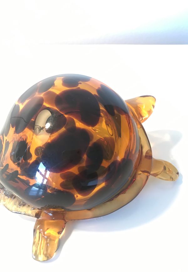 hand blown glass turtle