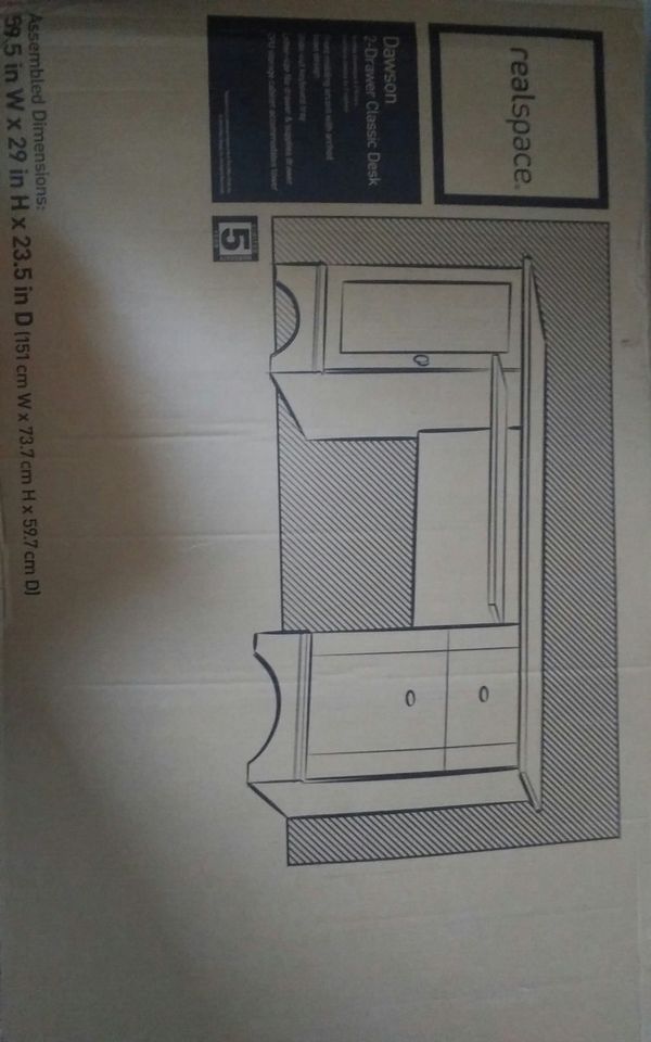 Realspace Dawson 2 Drawer Classic Desk Brushed Maple For Sale In