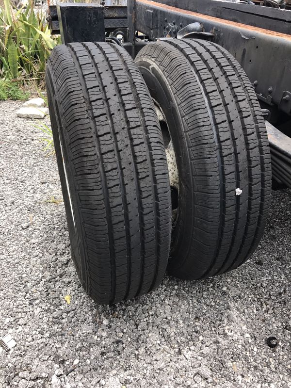 Isuzu NPR 6 matching 16" radial tires mounted like new on NPR factory steel wheels for Sale in