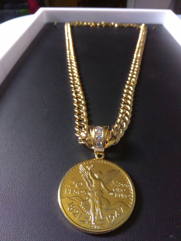 14k gold filled Cuban link chain with Centenairo for Sale