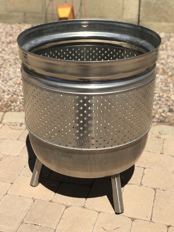 Stainless steel wash tub fire pit with feet for Sale in Chandler, AZ