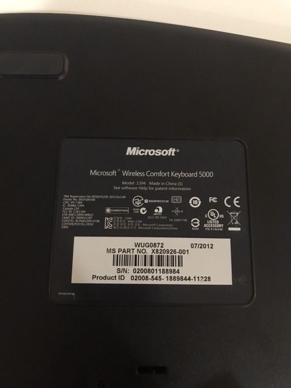 Microsoft Wireless Comfort Keyboard 5000 For Sale In Santa Clara